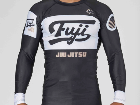 Jiu Jitsu Script Flex Lite Long Sleeve Rashguard Black by Fuji Sale