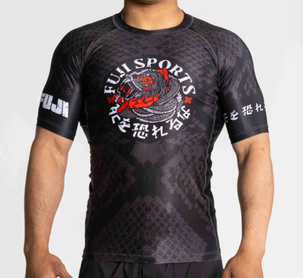 Oni vs. Anaconda Short Sleeve Rashguard Black by Fuji Hot on Sale