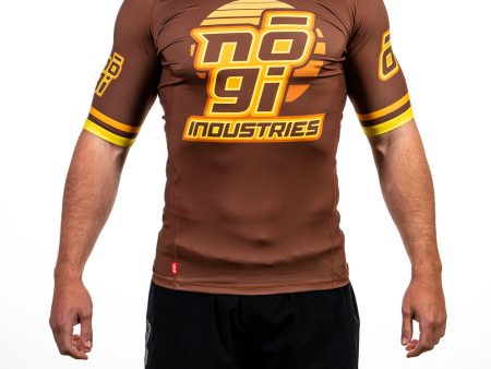 7Four Short Sleeve Rank Rash Guard Brown by Nogi Industries Online Sale