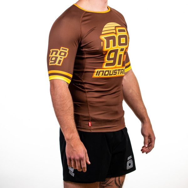 7Four Short Sleeve Rank Rash Guard Brown by Nogi Industries Online Sale