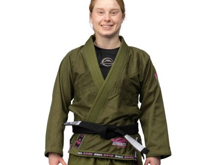 Suparaito Women s BJJ Gi Military Green and Pink by Fuji Online Sale