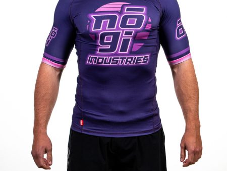 7Four Short Sleeve Rank Rash Guard Purple by Nogi Industries For Discount