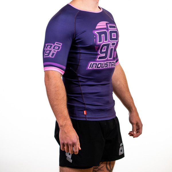 7Four Short Sleeve Rank Rash Guard Purple by Nogi Industries For Discount