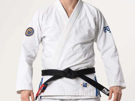 Flow-Tech BJJ Gi White Navy Orange by Fuji Discount