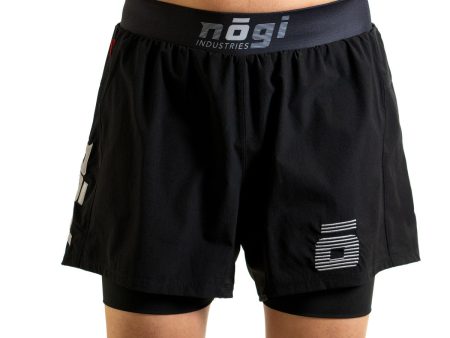 Ghost 5  Premium Lined Grappling Shorts - Obsidian Black by Nogi Industries Discount