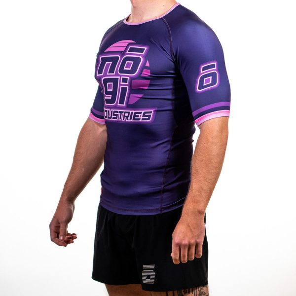 7Four Short Sleeve Rank Rash Guard Purple by Nogi Industries For Discount