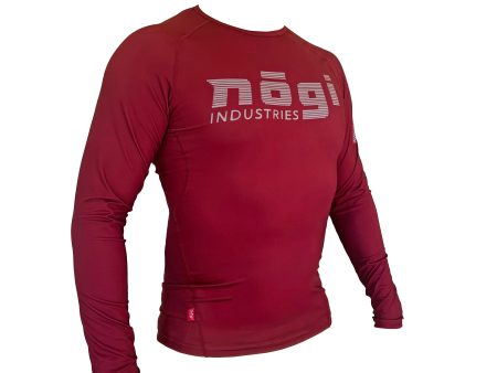 Core Long Sleeve Rash Guard - MERLOT RED For Cheap