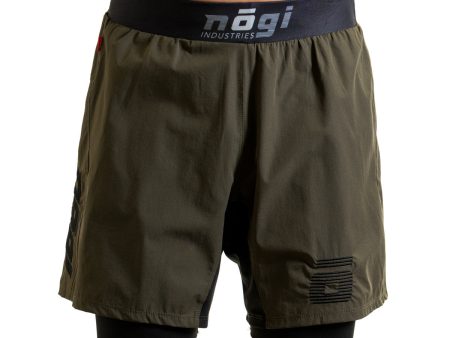 Ghost 7  Premium Lined Grappling Shorts - Fury Green by Nogi Industries Online