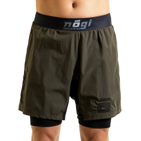 Ghost 7  Premium Lined Grappling Shorts - Fury Green by Nogi Industries Online