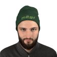 Embroidered Beanie w Puff logo (Green & Green) by Nogi Industries Online Sale