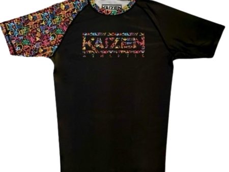 Neon Nights Men s Short Sleeve Rash Guard by Kaizen Athletic Fashion