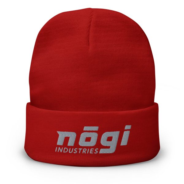 Embroidered Beanie w Puff logo (Red & Gray) by Nogi Industries Discount