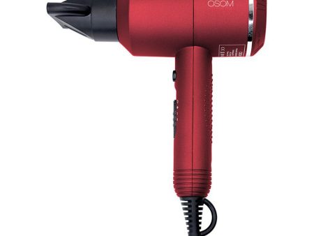 Plaukų džiovintuvas OSOM OSOM2525RED, 2000 W, dviejų greičių, raudonos spalvos +dovana Previa plaukų priemonė Discount